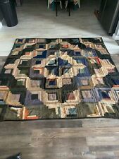 Vintage hand stitched Amish quilt log cabin 74 X 75 picture