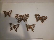 5 Vintage HOMCO Wooden Butterfies picture