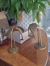 Vintage Pair Solid Brass Cranes Heron Egrets Figurines (Leonard Silver Mfg) 5