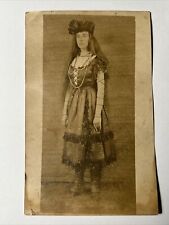 1900 Woman COSTUME Dancer Gypsy Romany Very LONG HAIR RPPC Real Photo Postcard picture