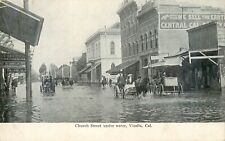 FLOOD ON CHURCH STREET, VISALIA, CALIFORNIA, VINTAGE POSTCARD (SV 382) picture