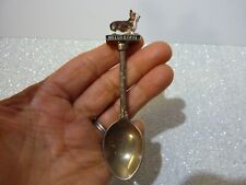 Rare Vintage WAPW Silver Welsh Corgi Enamel Painted Souvenir Spoon 4.25