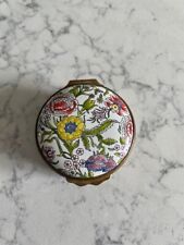 Halcyon Days Enamel Box - Vintage Flowers on Top and Sides picture