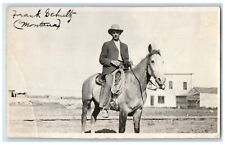 c1910's Frank Schultz Horse Riding Montana MT RPPC Photo Antique Postcard picture