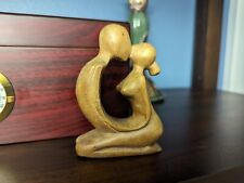 Hand Carved Wooden Abstract Kissing Couple Statue 4