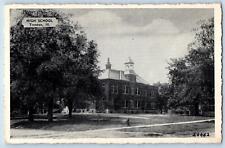 c1920's High School Building Campus Dirt Road Pathways Trenton Illinois Postcard picture