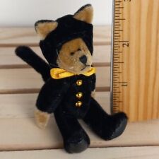 Halloween Teddy Bear w/ Black Cat Mask Costume Plush Ornament picture