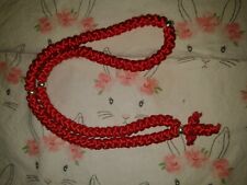100 knot prayer rope red picture