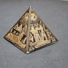 Vtg ETCHED Metal EGYPTIAN PYRAMID ~ 2