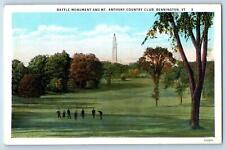 Bennington Vermont VT Postcard Battle Monument And Mt. Anthony Country Club 1932 picture