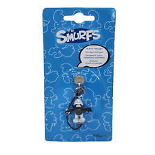 THE SMURFS 2011 MOBILE HANGER / DANGLE CHARM BLACK RED EYES SMURF NEW IN PACKAGE picture