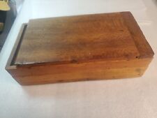 Vintage Handmade Wooden Pencil Box Dovetail Joints With Drawer Wood Writing  Pad picture
