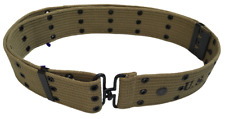 WWII M1 Army Webbing Canvas Belt Reproduction OD Green with U.S Marking picture