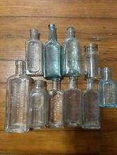 10 Small Medicine Antique Bottles 1900s 1800s picture
