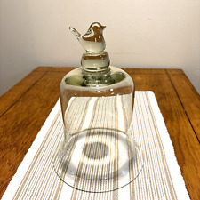 Vintage Bell Shape Glass Cloche Dome Bird Top 11 1/2