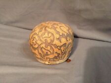 Antique VINTAGE BLUE PRINT COTTON SEWING PIN CUSHION FORM STEAMER TRUNK Metal picture