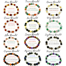 Zodiac Crystal Bracelets, Natural Zodiac Sign Gemstone Bead Birthstone Bracelets picture