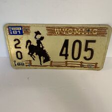 VINTAGE 1981 WYOMING LICENSE PLATE BUCKING BRONCO . picture