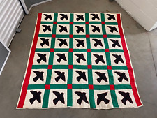 🔥 RARE Antique Old Southern Folk Art Crow Bird Quilt, Hand Stitched 1920s picture