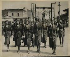 1939 Press Photo Members of Women's Corps, Albanian Army, World War II picture