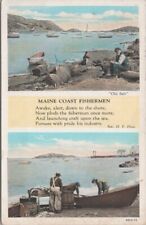 Postcard - Maine Coast Fishermen Poem by Rev H F Huse c1930s picture