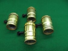 4 Vintage New Lamp Sockets On/Off Turn Knob picture