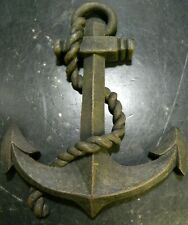 Vintage Metal Look Resin Anchor & Rope Nautical Wall Art 7.75