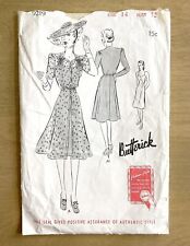 Vintage 1930s-1940s Butterick 9219 REDINGOTE Coat Dress & SLIP Sewing Pattern picture