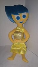 Disney Pixar Inside Out Joy 15” Plush Doll Stuffed Toy Blue Hair Yellow Dress picture