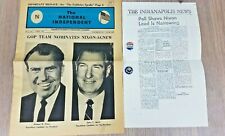 *Vintage Richard Nixon 1960/68 Political Campaign Pin Buttons & Newspaper Lot picture