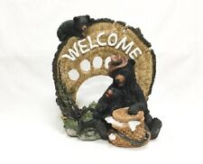 Bear and Cub Welcome Greeting Statue Figurine for Garden, Porch, Camper picture