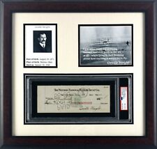 1932 Orville Wright Signed Check Encapsulated Framed Display PSA/DNA NM-MT 8 picture
