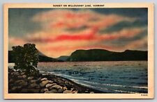 Vintage Postcard  View of The Sunset on Willoughby Lake Vermont VT-Unposted picture