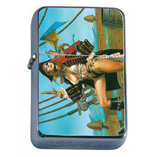 Vintage Pirate Ship D11 Windproof Dual Flame Torch Lighter Refillable  picture