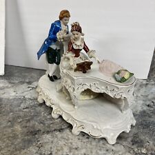 Large Porcelain French Victorian Style SATIS-5 Woman Playing Baby Grand Piano picture