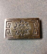 Small Sterling Silver Belt Buckle with Native American Design 20 grams weight.  picture