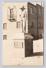 Postcard RPPC Cowboy Statue Dodge City Kansas picture