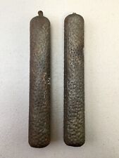 Set of 2 Antique Vintage Cast Iron Grandfather Clock Weights 3lb 15oz Each picture