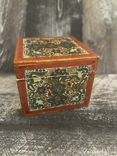 Vintage Wood Jewelry Trinket Box Felt Lined  Made in India Beautiful Design picture