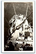 c1920's USS Baltimore Mast View Censored Light Boat US Navy RPPC Photo Postcard picture