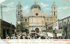 UDBK Postcard Mexico L093 Cancel 1905 Catedral Guadalupe Cathedral Market Street picture