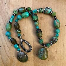 PAIGE WALLACE NATIVE AMERICAN BUFFALO NICKLE Turquoise STERLING  Chunky Necklace picture