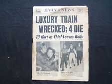 1954 AUGUST 23 NY DAILY NEWS NEWSPAPER - LUXURY TRAIN WRECKED; 4 DIE - NP 2520 picture