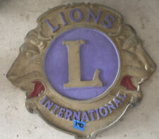 Rare Vintage LIONS CLUB INTERNATIONAL Large Cast Iron Road Sign 18” X 16” X 1” picture