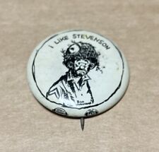 RARE ANT1QUE litho Adlai Stevenson 1950s pres. political campaign button pin picture