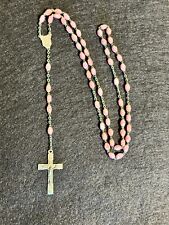 Vintage Rosary Pink Opal Beads Delicate And Rare 21” picture