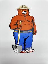 Smokey the Bear Vintage Style Porcelain Enamel Retro Sign Die Cut Forest Fire picture