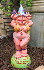 Ebros Summer Of Love Flower Child Hippie Lady Gnome Statue Peace Lovin Mrs Gnome picture
