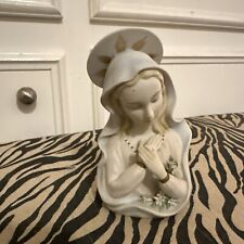 Lefton China Handpainted Madonna Virgin Mary Figure #KW1462 - Signed Label, 6” picture