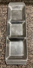 Wilton Armetale Rectangle Divided Serving Tray Classic Flutes & Pearls 19.5